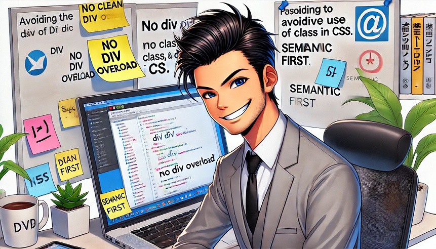 CSSは div class id を極限まで使用しないように定義する